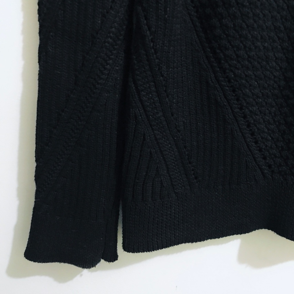 Calvin Klein Cowl Neck Cotton Blend Sweater in Black SZ M - Picture 3 of 8